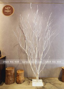 cây khô sơn trắng trang trí nội thất